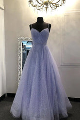 Long Sequin Lavender Sweetheart Beading Prom Dresses - MyChicDress
