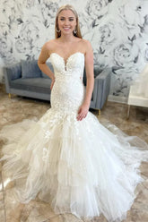 New Trumpet Mermaid Wedding Dress Appliques Lace Sweetheart - MyChicDress