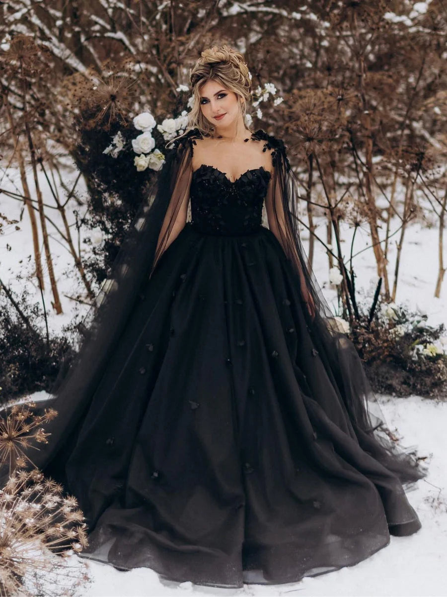 Princesa Vestidos Para Bodas Negro Vestido De Novia Gótico Negro