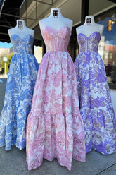 Custom Made Floral Prom Dresses A-Line Sweetheart Mychicdress
