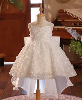 Dreamy White Sequins Birthday Dress Puffy Short Flower Girl Princess Dress Mychicdress