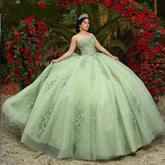 Amazing Sage Green Quinceanera Dresses Lace Appliques with Beaded
