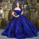 Sparkling Sequined Quinceanera Dress Royal Blue Princess Sweet 16 Mychicdress