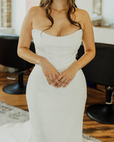 Strapless Summer Beach Wedding Dress Satin Sleeveles Mermaid Gown Mychicdress