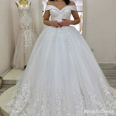 Gorgeous Off the Shoulder Lace Sequin Vintage Wedding Dresses MyChicDress