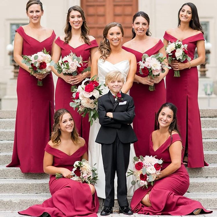 Bridesmaid Ramos De Damas De Honor Sencillos Vestidos Cortos Novia