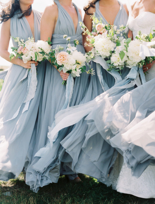 Dusty Blue bridesmaid dresses chiffon