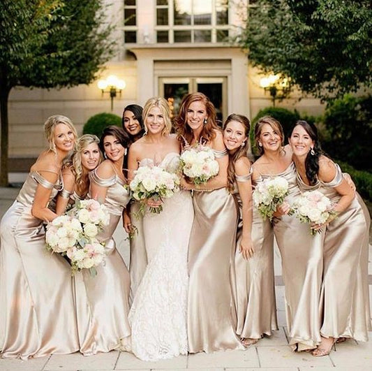 Champagne Bridesmaid Dresses For Modern Wedding