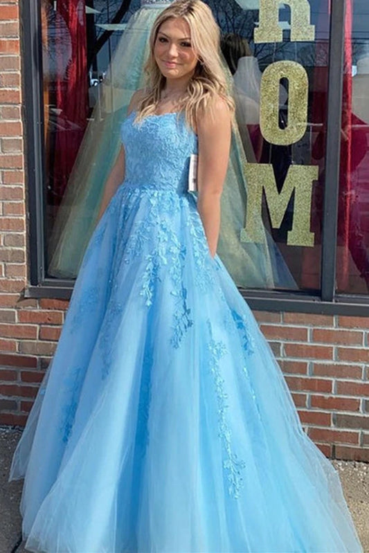 blue lace prom dresses 2022