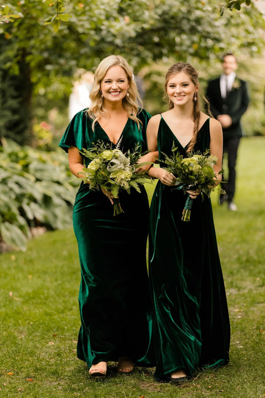 Top 6 Velvet Green Bridesmaid Dress for Winter Wedding