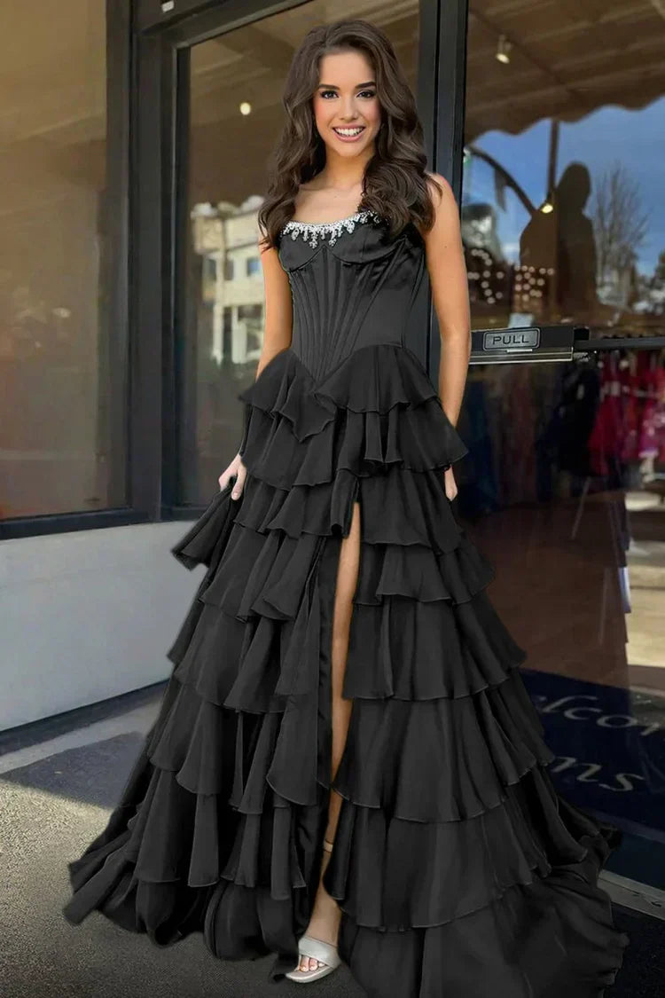 Black Strapless Prom Dresses