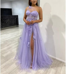 2025 Vestido de fiesta largo de un hombro negro Vestido formal con abertura