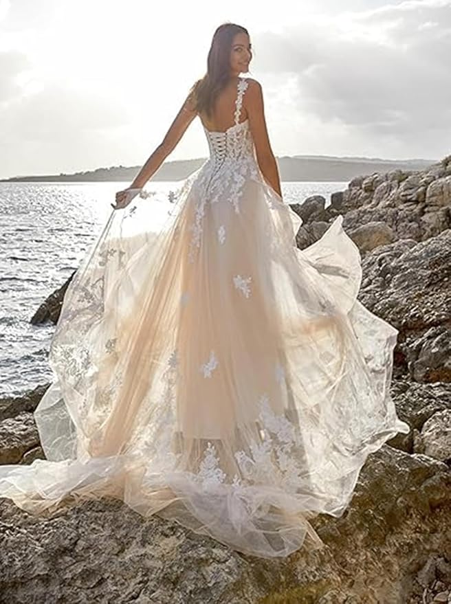 Vestido de fiesta de encaje blanco barato 2025 Vestido de noche largo hasta el suelo sin mangas