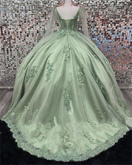 2024 Vestidos de quinceañera salvia baratos Tirantes de encaje Verde Dulce 16 Vestidos Apliques
