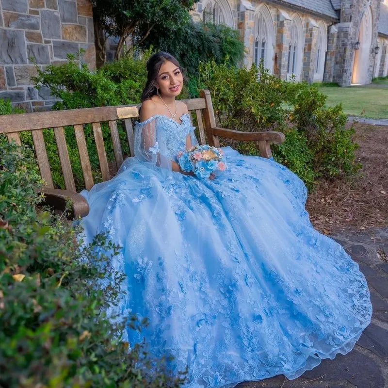 Customized Blue Quinceanera Dresses Sweet 15 Dress