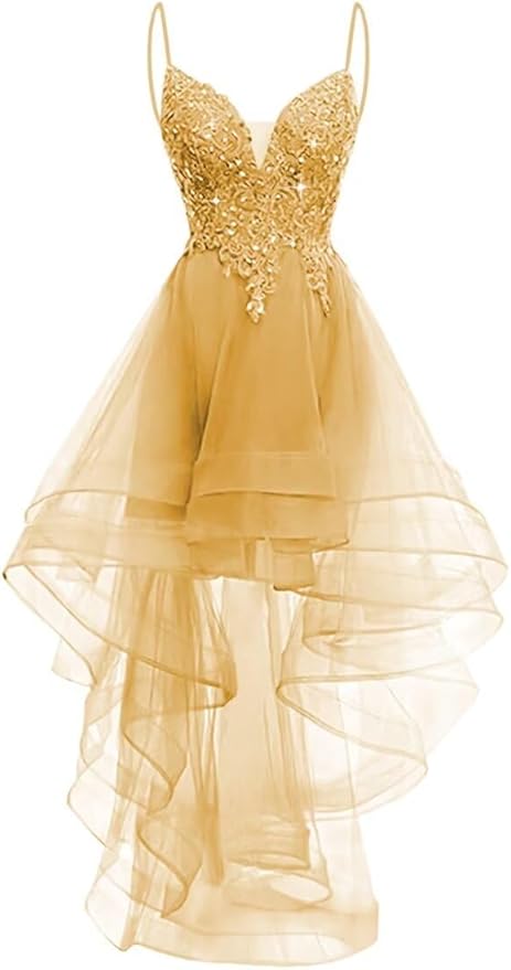 High Low gold Homecoming Dresses for Teens Short Glitter Quinceanera Dress Mychicdress