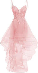 High Low Lace Homecoming Dresses for Teens Short Glitter Quinceanera Dress