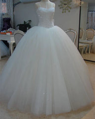 Vestido de fiesta de lentejuelas árabe, vestidos de novia blancos de tul con forma de corazón