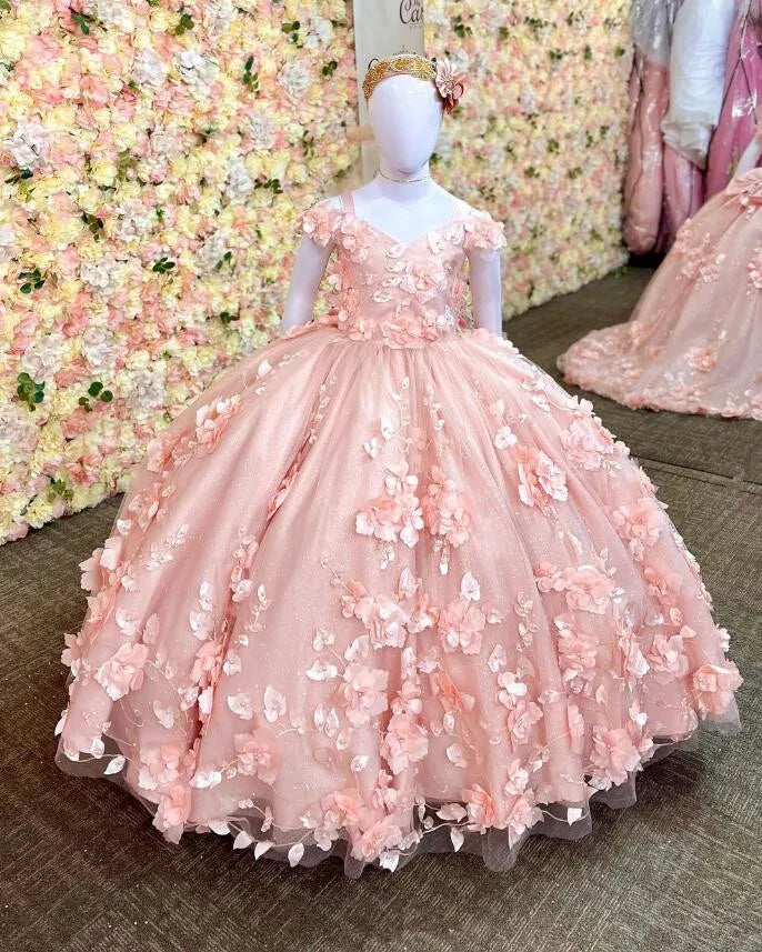 Little Princess Blush Pink Mini Quinceanera Dress for Girls
