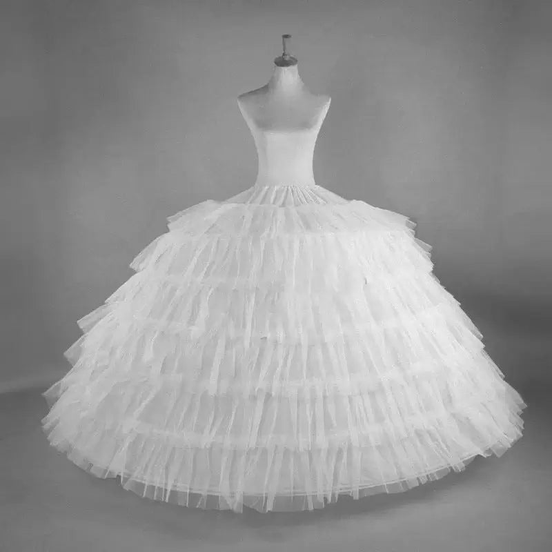 New Puffy 6 Hoops Steel Ring Petticoats for Quinceanera Wedding Dresses
