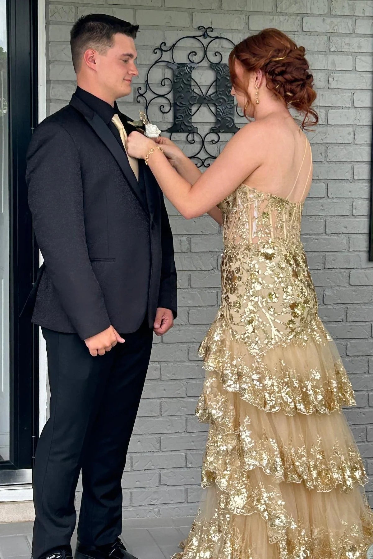 One Shoulder Sequin Silver Tiered Long Formal Dress - MyChicDress