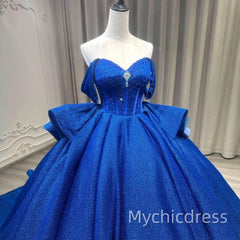 Puffy Quinceanera Dress Royal Blue Layered Sweet 16 Dresses Beaded