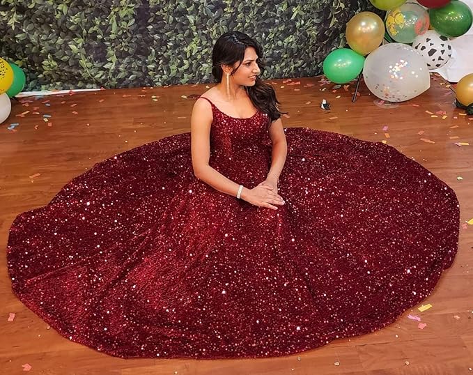 Vestidos de fiesta formales largos con lentejuelas y tirantes finos con bolsillos