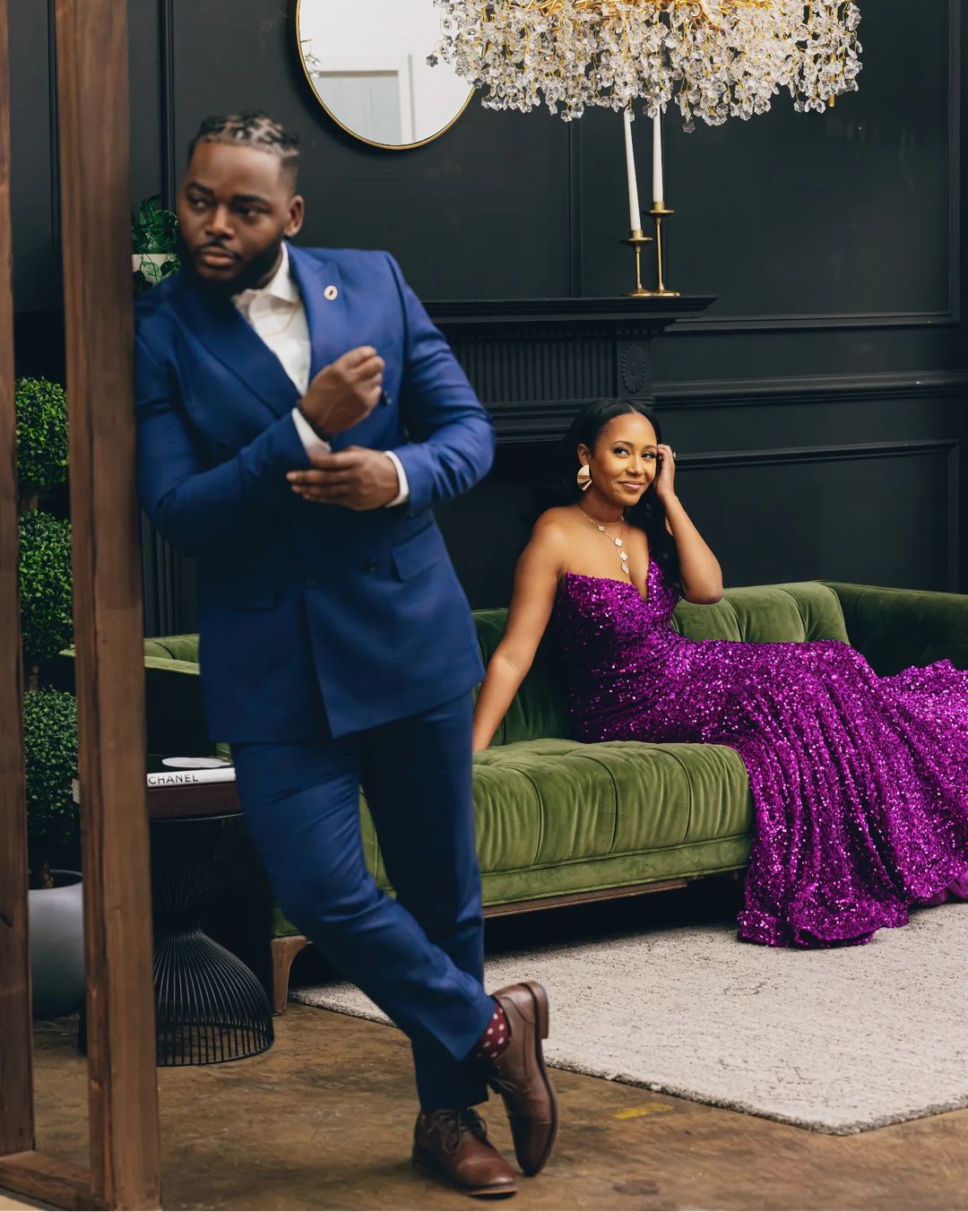 Vestidos de fiesta de lentejuelas morados sexy Vestido formal largo de sirena sin tirantes