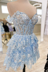 Sparkly Corset Red Homecoming Dress Tiered A-Line