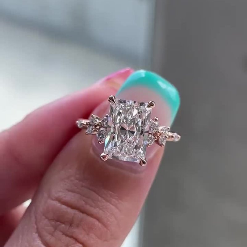 Affordable Radiant Cut Yellow Gold Engagement Ring for Women Mychicdress