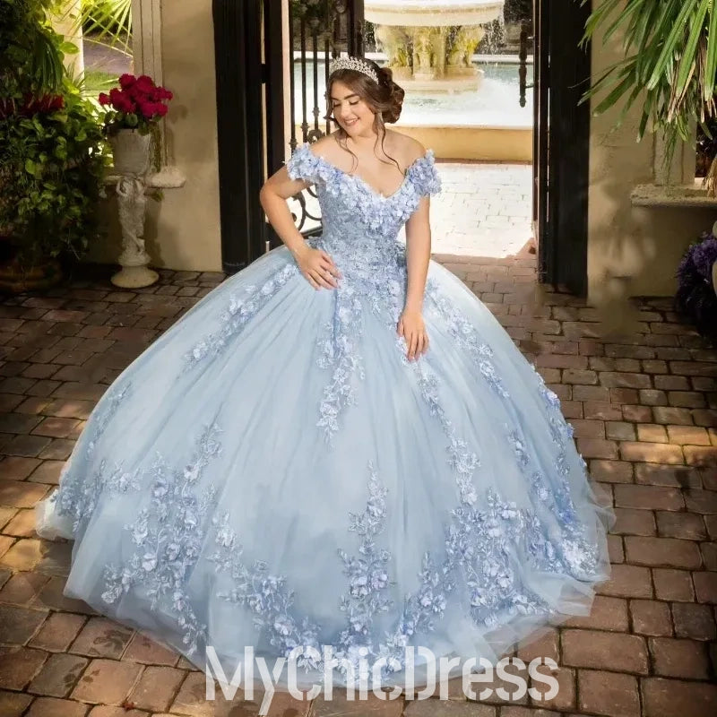 Ball Gown Sweet 16 Quinceanera Dresses Off Shoulder Vestido De 15 Anos Mychicdress