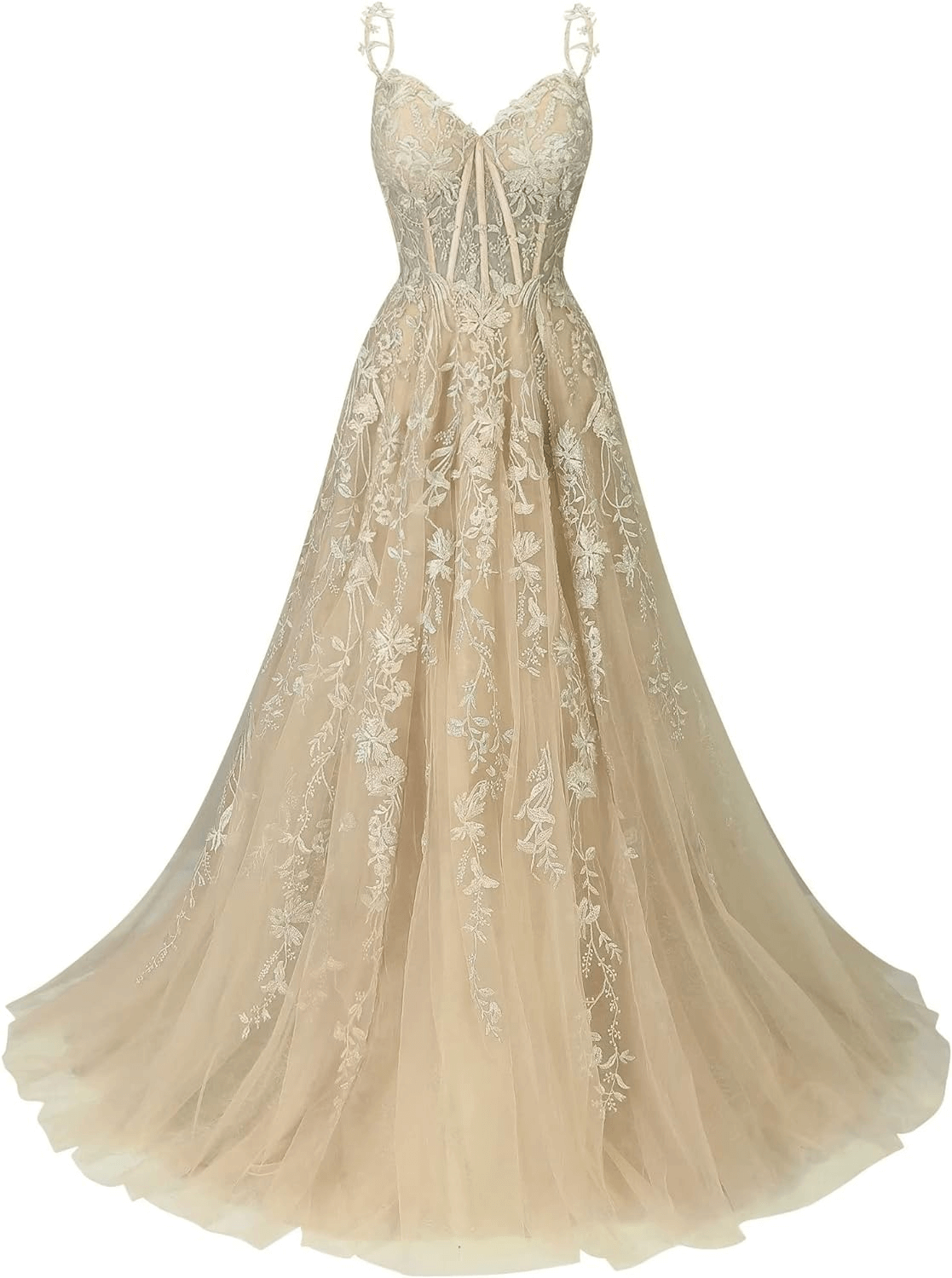 A Line 2025 Lace Violet purple Prom Dresses Lilac Long Formal Dress - MyChicDress