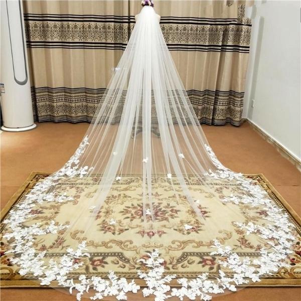 Cheap Lace Wedding Veil 3M One Layer With Comb Veil