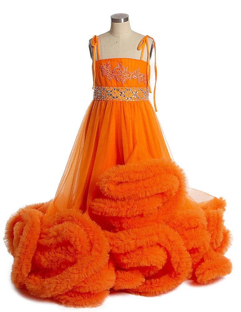 Cloud Flower Girls Dresses for Weddings Party Tulle Kids Birthday Gowns