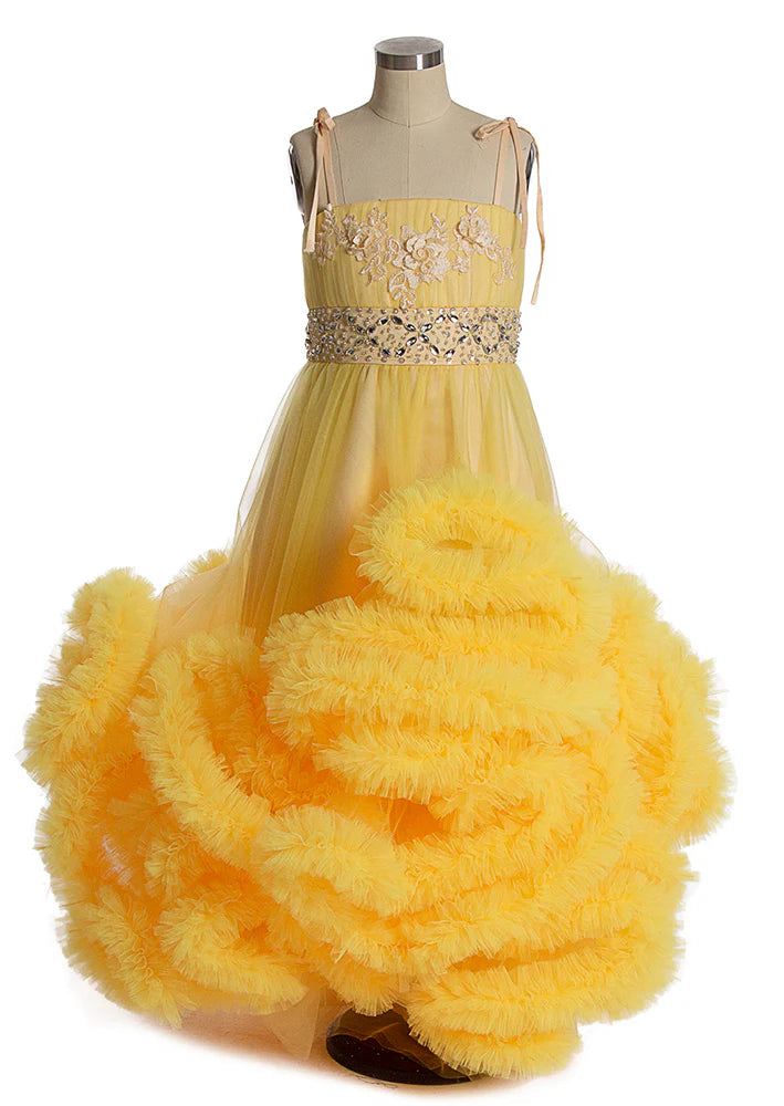 Cloud Flower Girls Dresses for Weddings Party Tulle Kids Birthday Gowns