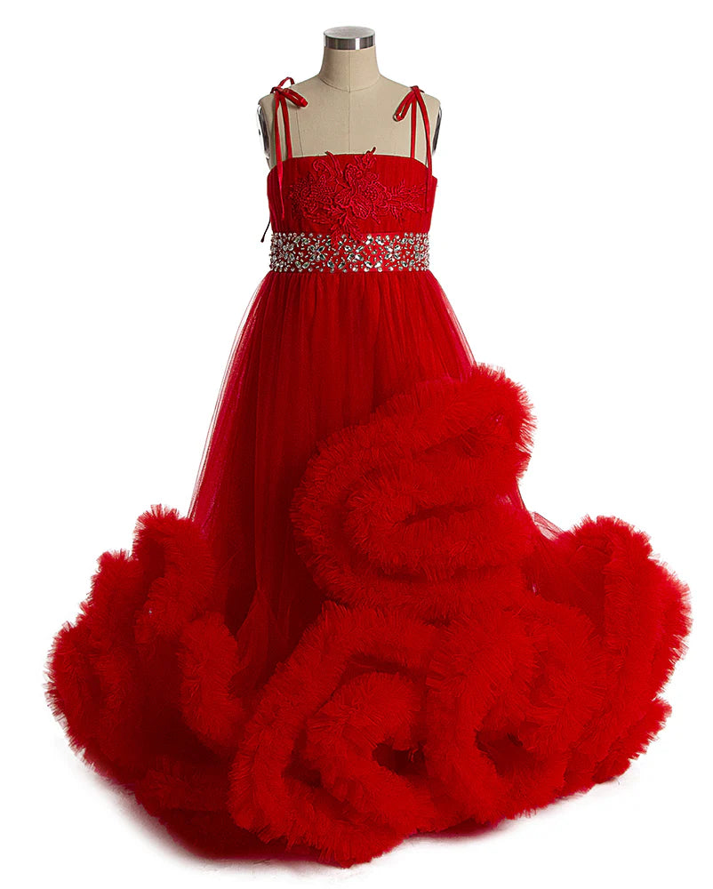 Cloud Flower Girls Dresses for Weddings Party Tulle Kids Birthday Gowns