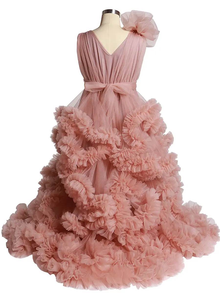 Cloud Ruffles Little Flower Girls Dresses Baby Shower Photoshoot