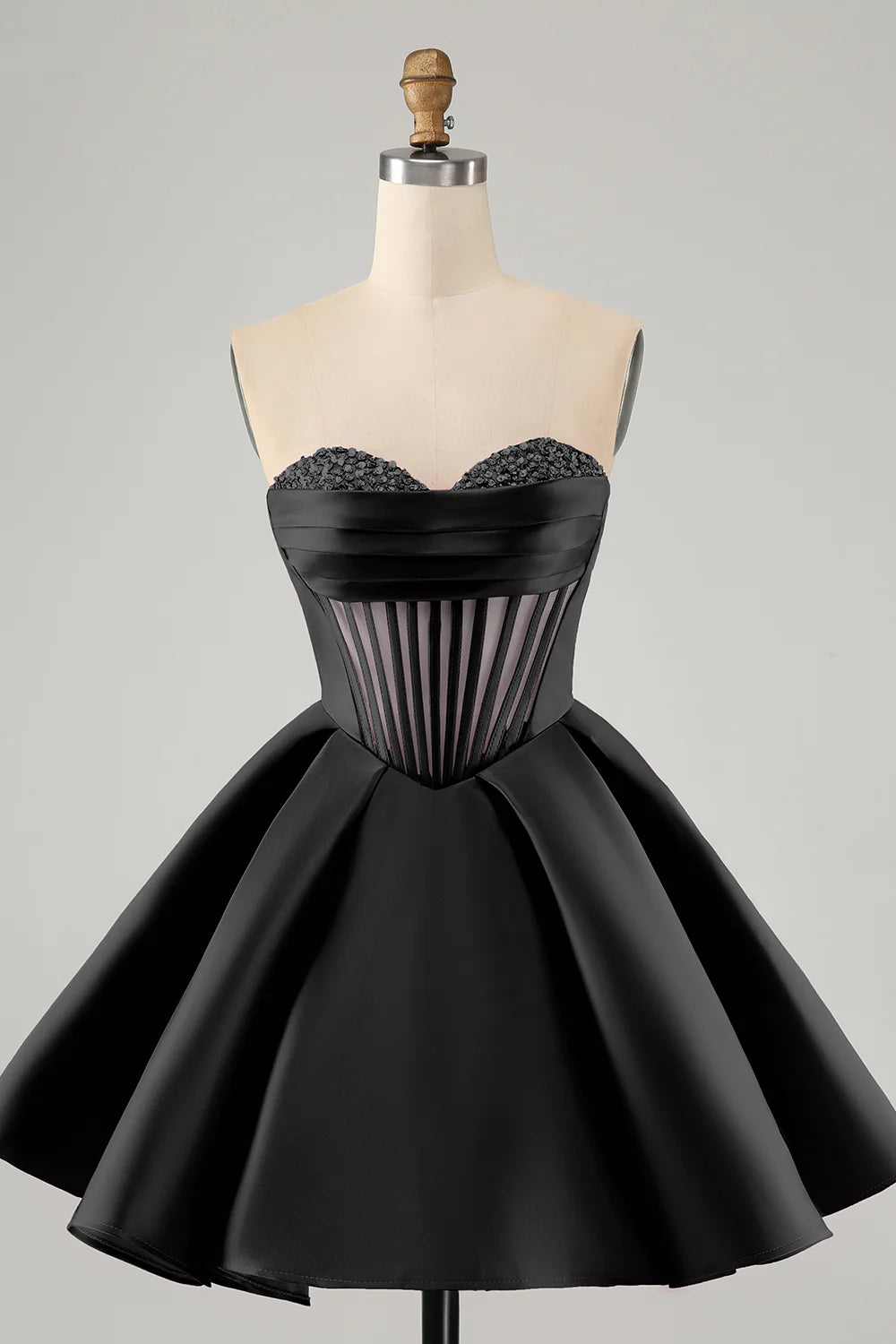 Corset Sage Green Hoco Dress Strapless Tight with Beading