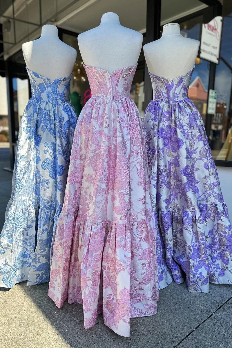 Custom Made Floral Prom Dresses A-Line Sweetheart Mychicdress