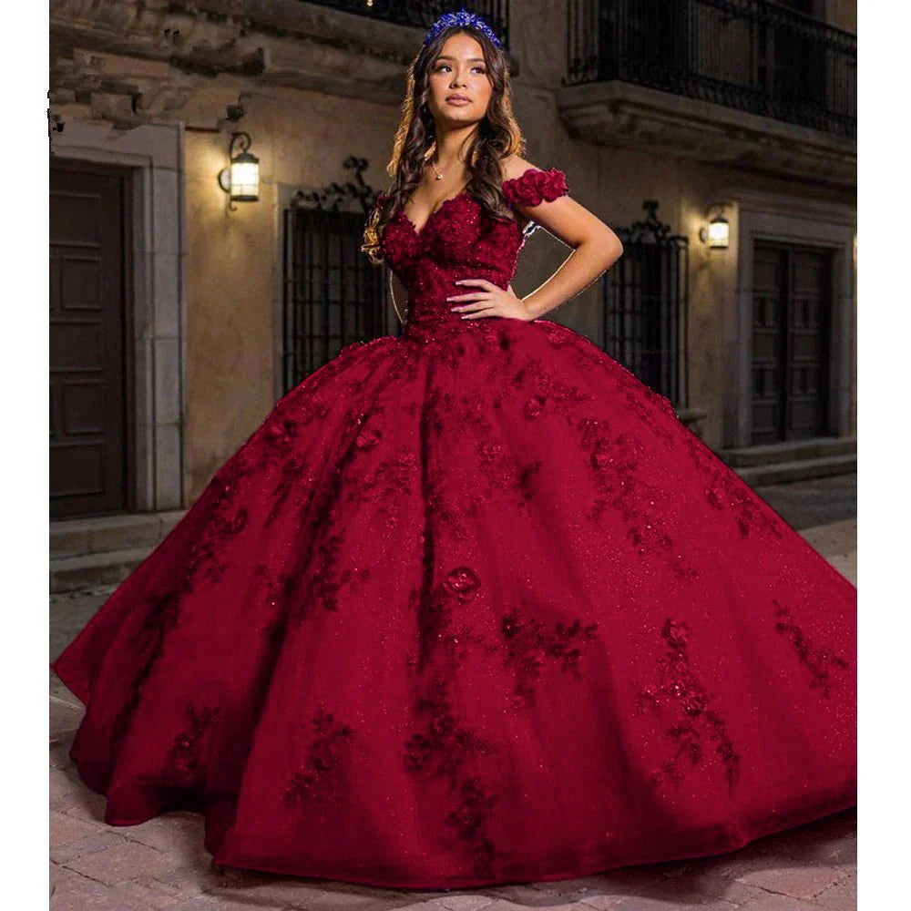 Customized Navy Blue Quinceanera Dresses Beading Flowers Vestidos De 15 Anos