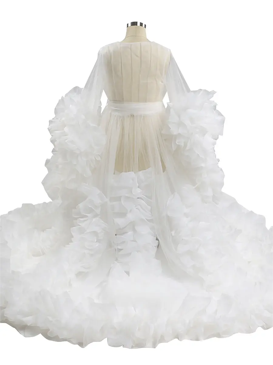 Cute Flower Girls Dresses Organza Ruffles Baby Party Frocks