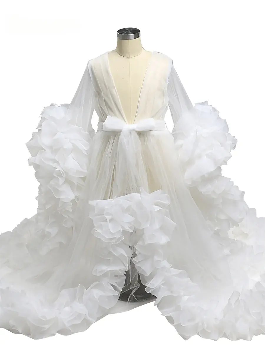 Cute white Flower Girls Dresses Organza Ruffles Baby Party Frocks