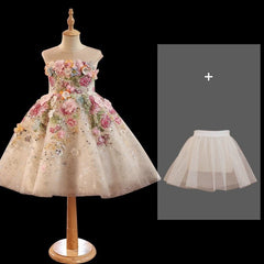 French Forest Style Girls Pageant Dress Short Princess Flower Girl dress Mychicdress