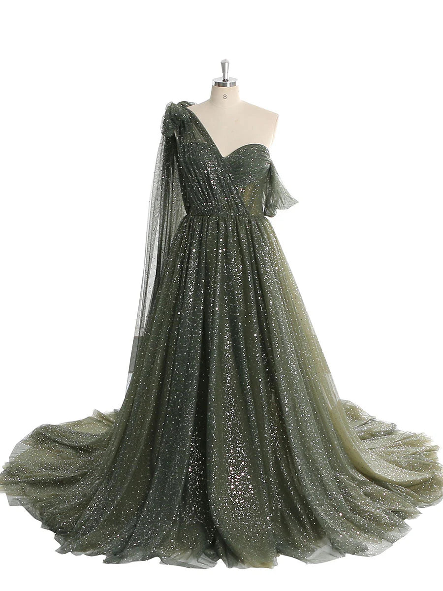 Glitter Starry Women Photography Dress Mesh Long Formal Dress