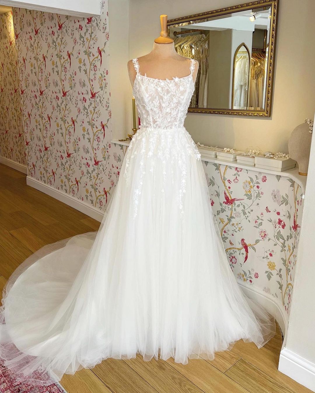 Gorgeous Lace Beach Wedding Dresses Online Square Neckline Mychicdress