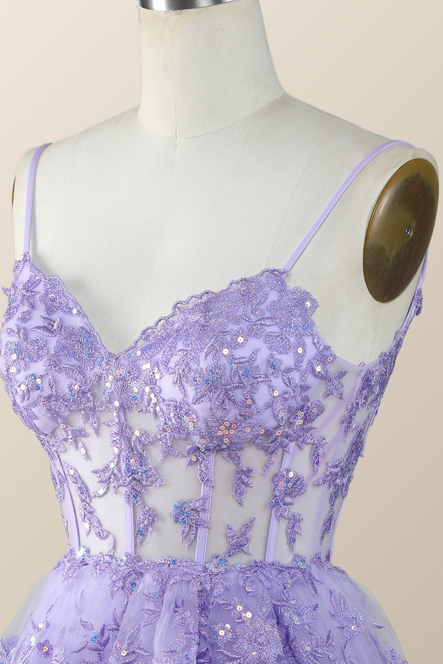 Hot Pink Short Prom Dress Straps Appliques Tiered Homecoming Dress Layered - MyChicDress