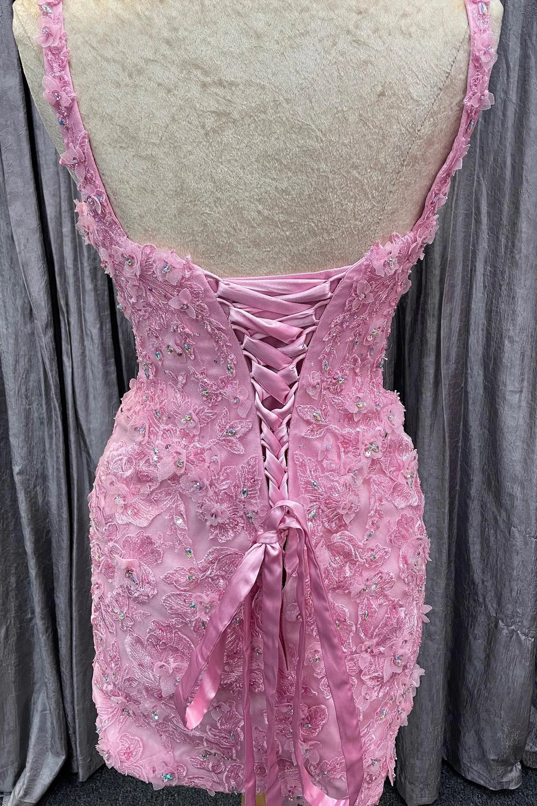 Pink Floral 2 in 1 Quinceanera Dresses Appliques Sweetheart Lace-Up Mychicdress