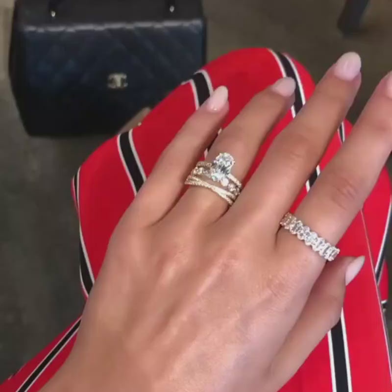 Hot Sale 4PC Wedding Ring Set For Women Sterling Silver Mychicdress