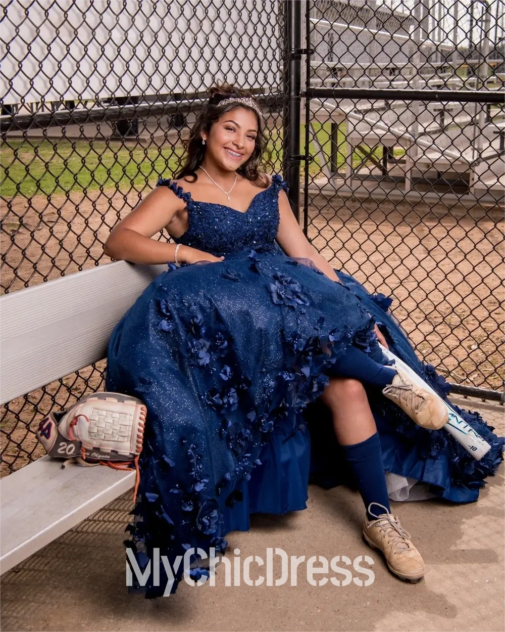 Princess Navy Blue Quinceanera Dress Near me