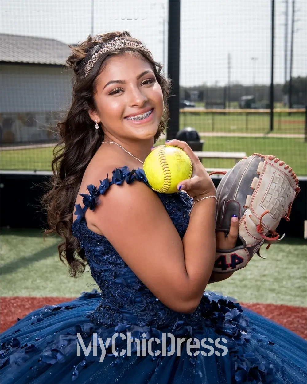 Navy Blue Princess Quinceanera Dress Near me
